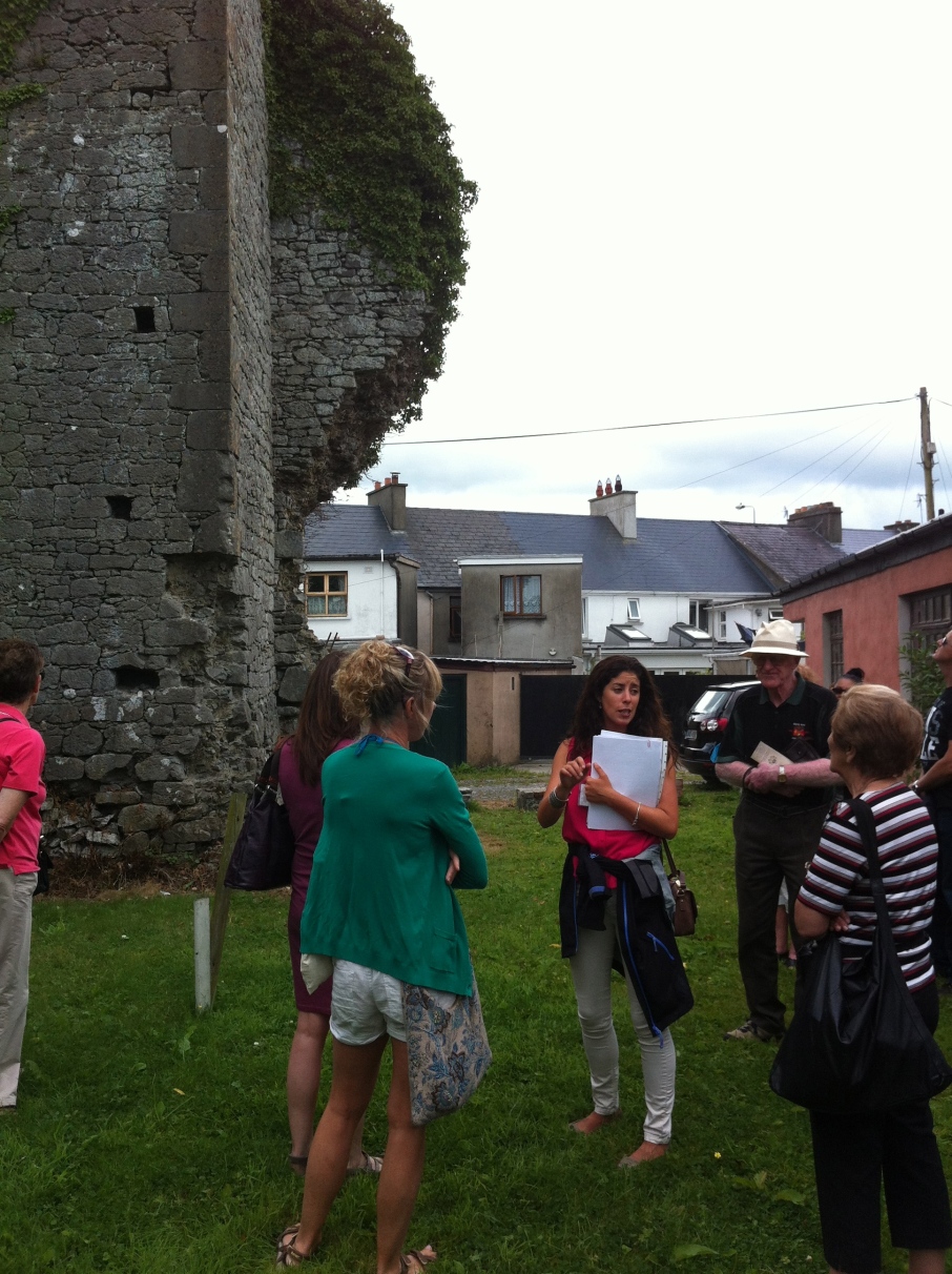 Maggie Prendiville taking us on a walking tour of Castleisland.