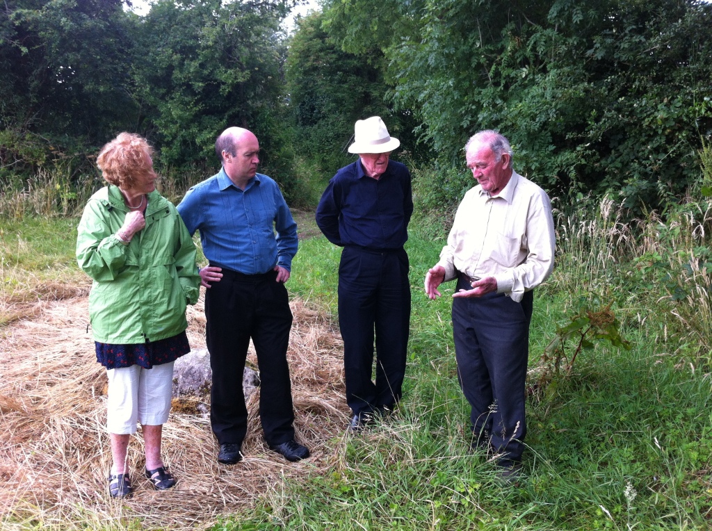 Sara Daly, Tom Brosnan, Dad and Terry O'Connor on the old Butler land at Garraundarragh.